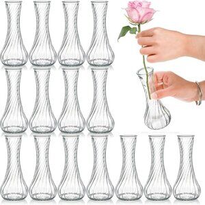 NWT - 16 Pack Glass Bud Vase, Clear Small Flower Vases in Bulk